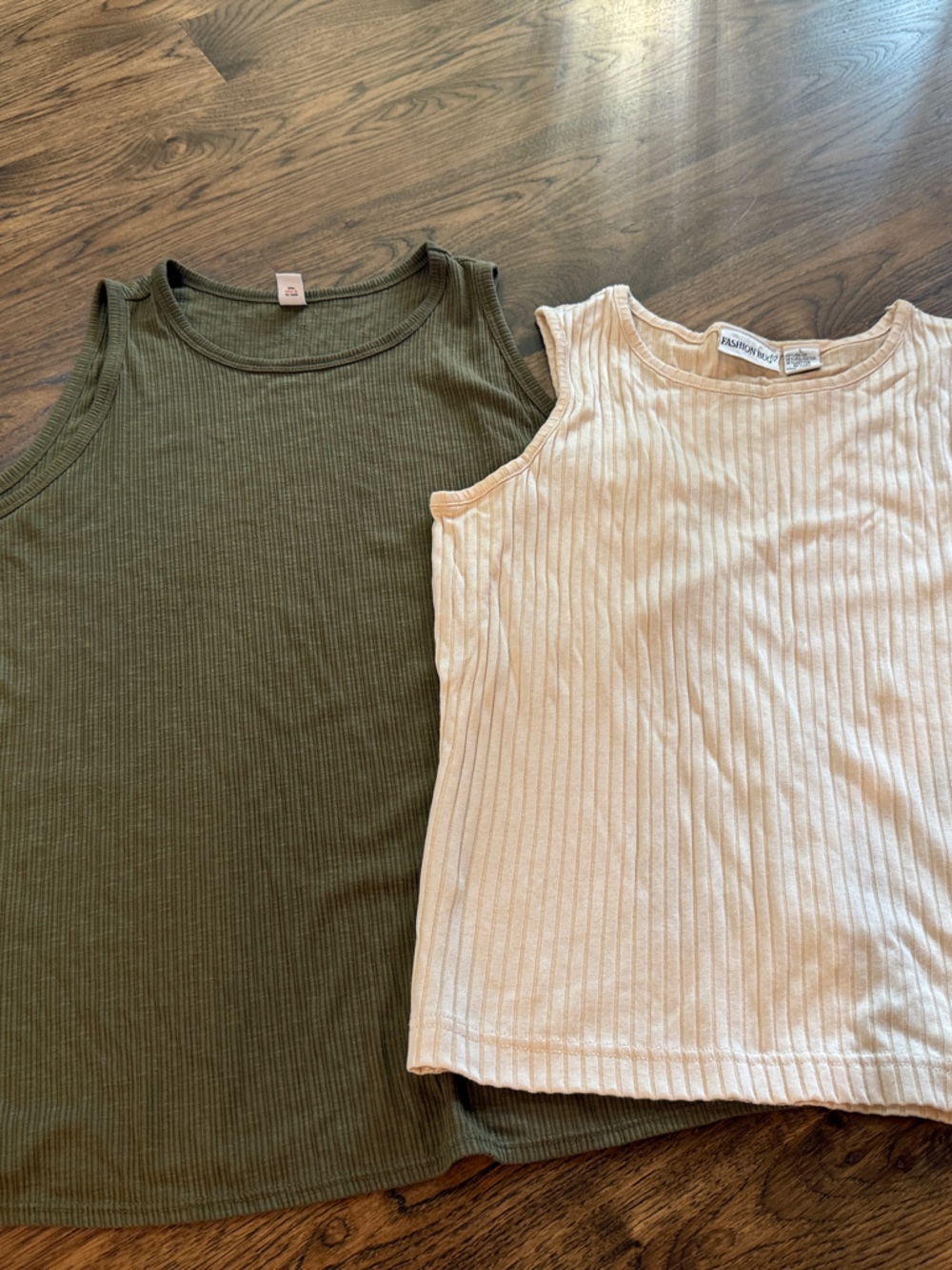 Old Navy Ribbed Tank Tops and Fashion Bug Cream Tank Size L